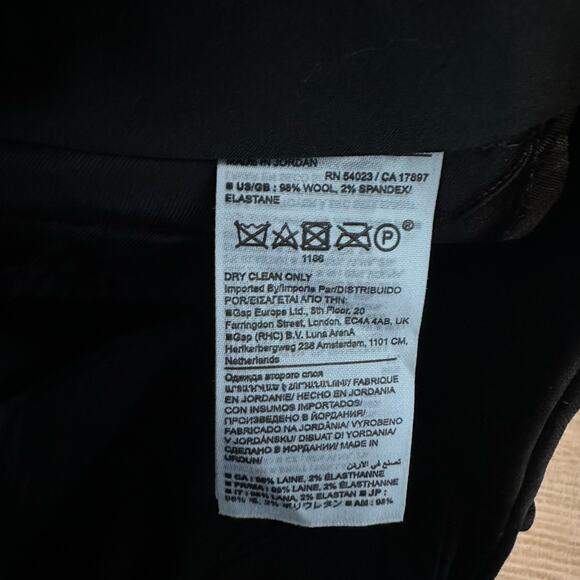 NWT Banana Republic SHORT Siena Straight Italian Wool Pant black 6 - Picture 7 of 11